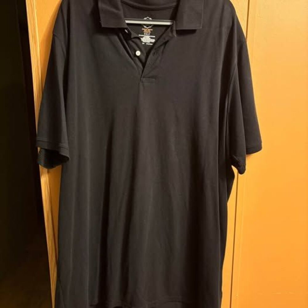 St John’s Bay men’s big & tall 3xlt black button up polo shirt casual top xxxl